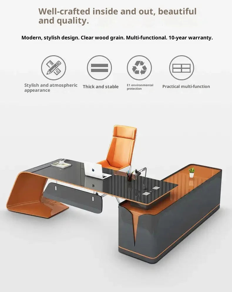 Executive Light Luxury Office Desk in Stock Designer Storage Organizer Computer Desks L Shaped Quality Escritorio Furniture