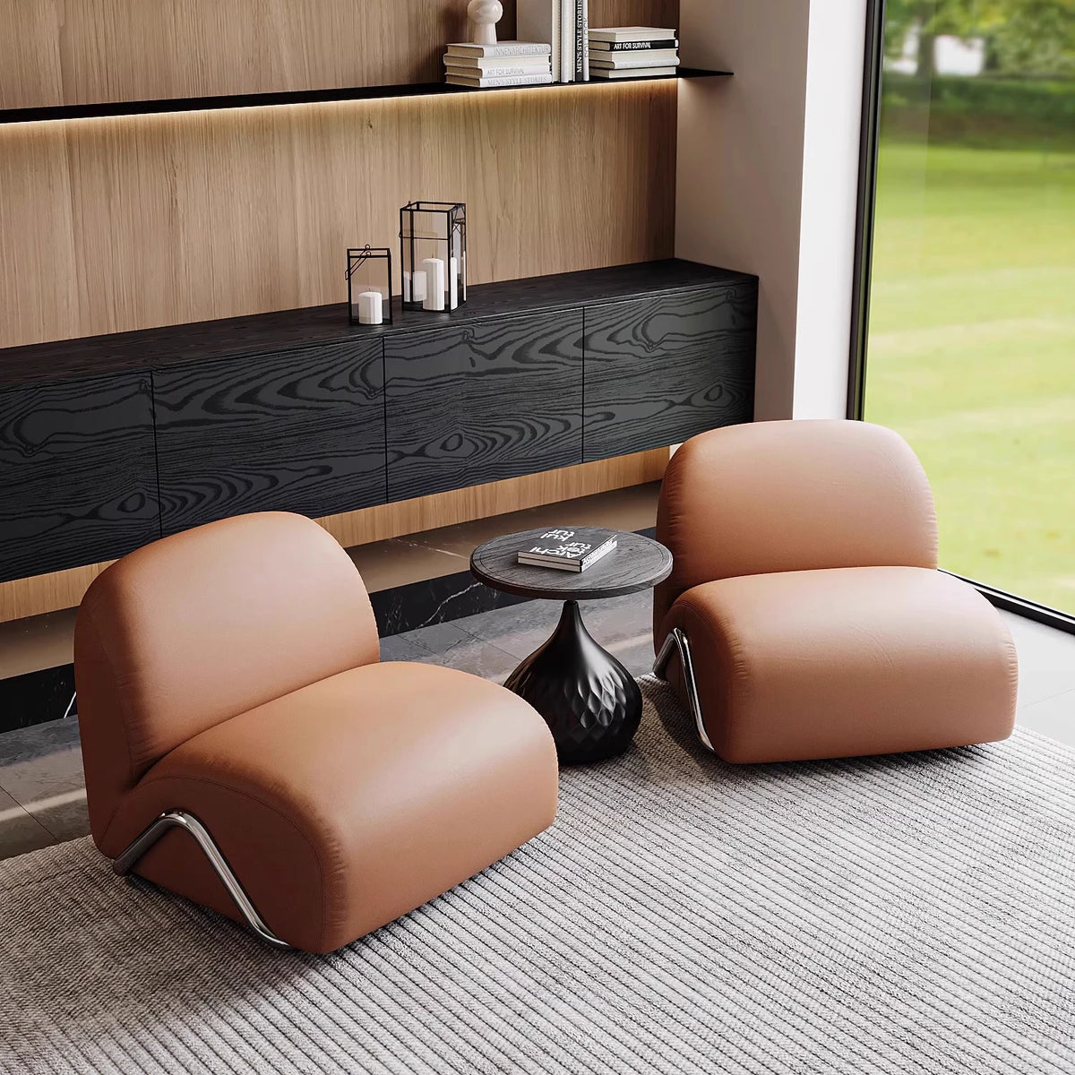 Tumbonas Lounge Living Room Chairs Sofa Lazy Reading Leather Living Room Chairs Individual Throne Sillones Library Furniture