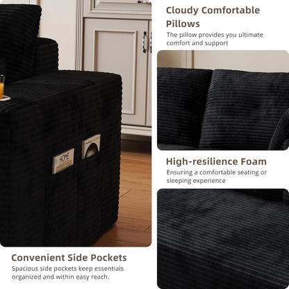 109" Boneless Couches for Living Room, Modular Sectional Sofa with Oversized Chaise, L-Shape Cloud Couch with Deep, Customized