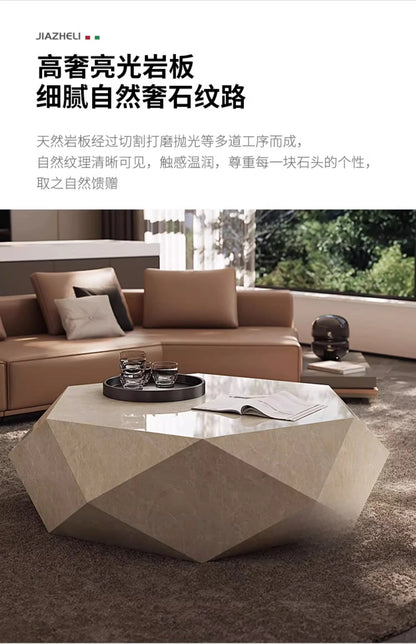 Coffee table small apartment rock slab designer atmospheric Italian living room high-end creative coffee table