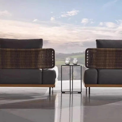 Italian Style Modern Garden Sofas Designer Simplicity Waterproof and Sunscreen Garden Sofas Luxury Outdoor Furniture Divano FYOS