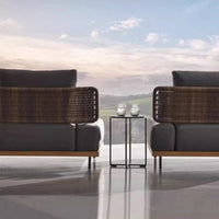 Italian Style Modern Garden Sofas Designer Simplicity Waterproof and Sunscreen Garden Sofas Luxury Outdoor Furniture Divano FYOS