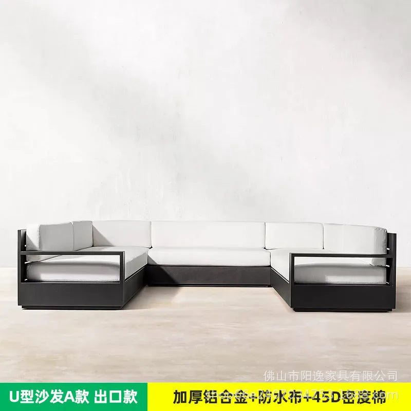 Outdoor high-end sofa villa garden courtyard hotel swimming pool leisure outdoor waterproof and sunscreen aluminum  combination