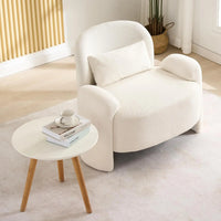 Oversized Accent Chair, Modern Linen Fabric Lounge Armchair for Living Room, Upholstered Comfy Reading Single Sofa, Customized