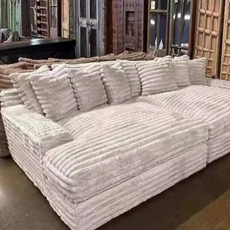 Light luxury lazy sofa thick velvet cloud sofa large sitting deep removable and washable combination living room 2024 new