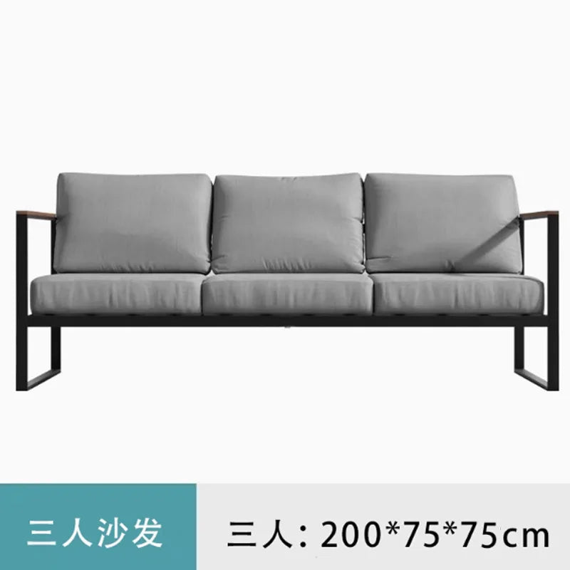 Customized outdoor leisure sofa cafe aluminum alloy lazy sofa coffee table hotel garden balcony villa furniture