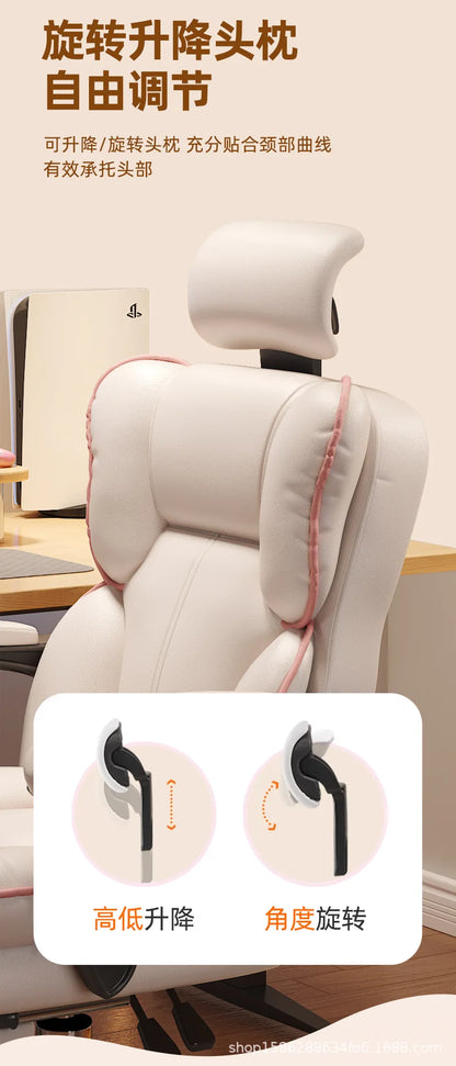 Office Chairs Executive Gamer Chair with Foot Rest High Back Office Chair Computer Gaming Chairs Big and Tall PU Leather Brown