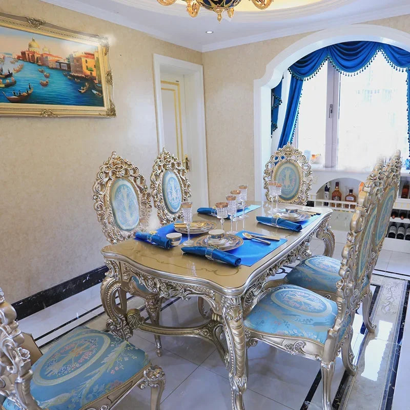 ssK178 A55 Palace French Rococo dining table and chair combination 1.9M European-style villa classical dining table luxury custo