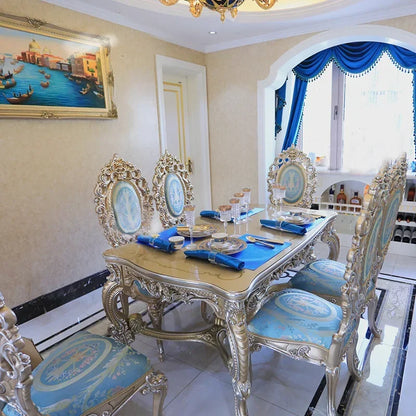 ssK178 A55 Palace French Rococo dining table and chair combination 1.9M European-style villa classical dining table luxury custo