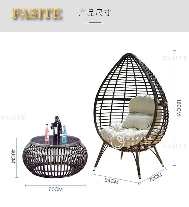 Internet celebrity swing outdoor balcony lazy hanging chair rattan nest cradle