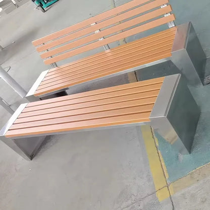 Banc de Patio Anti-Corrosion en acier inoxydable 304, haute qualité, 1.5mm d'épaisseur, mobilier d'extérieur moderne pour salle de sport, centre commercial, supermarché