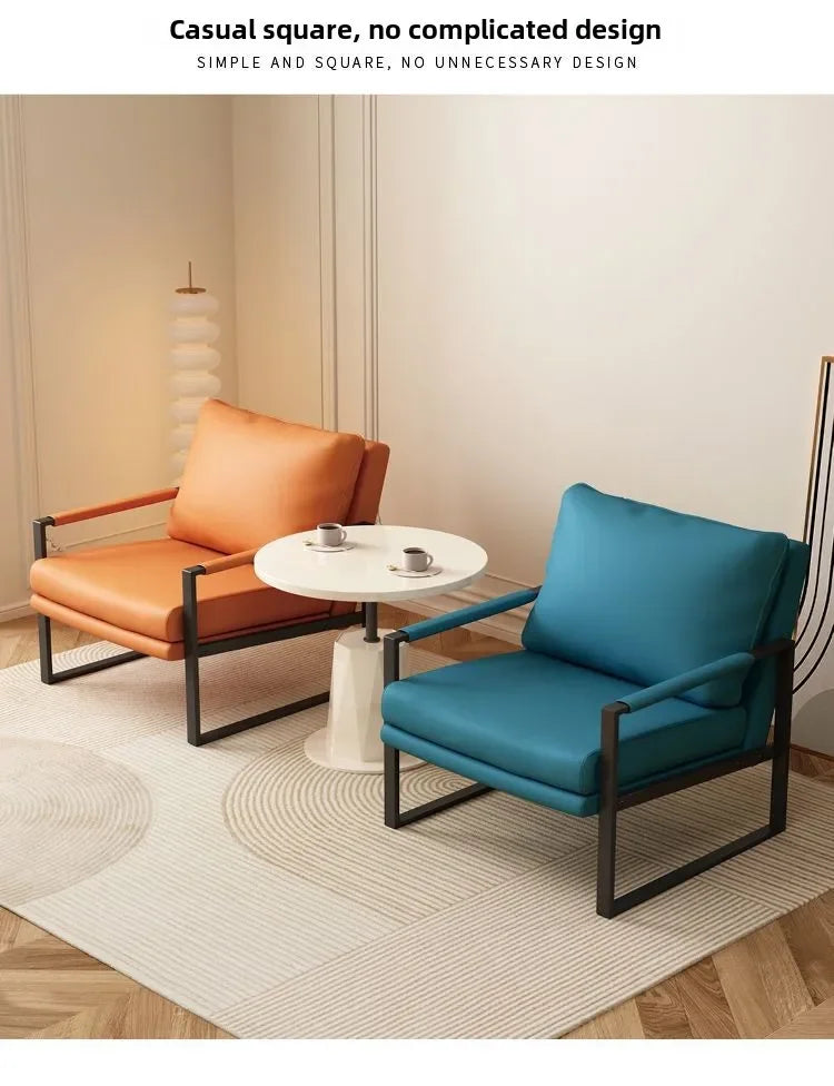 Nordic lazy sofa light luxury sales single wrought iron leisure chair balcony negotiation bedroom living room minimalist sofa