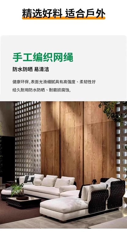 Homestay Outdoor Sofas Courtyard Leisure Balcony Garden Sofas Accent Wicker Woven Wicker Chair Furniture Arredo Giardino Lshysf