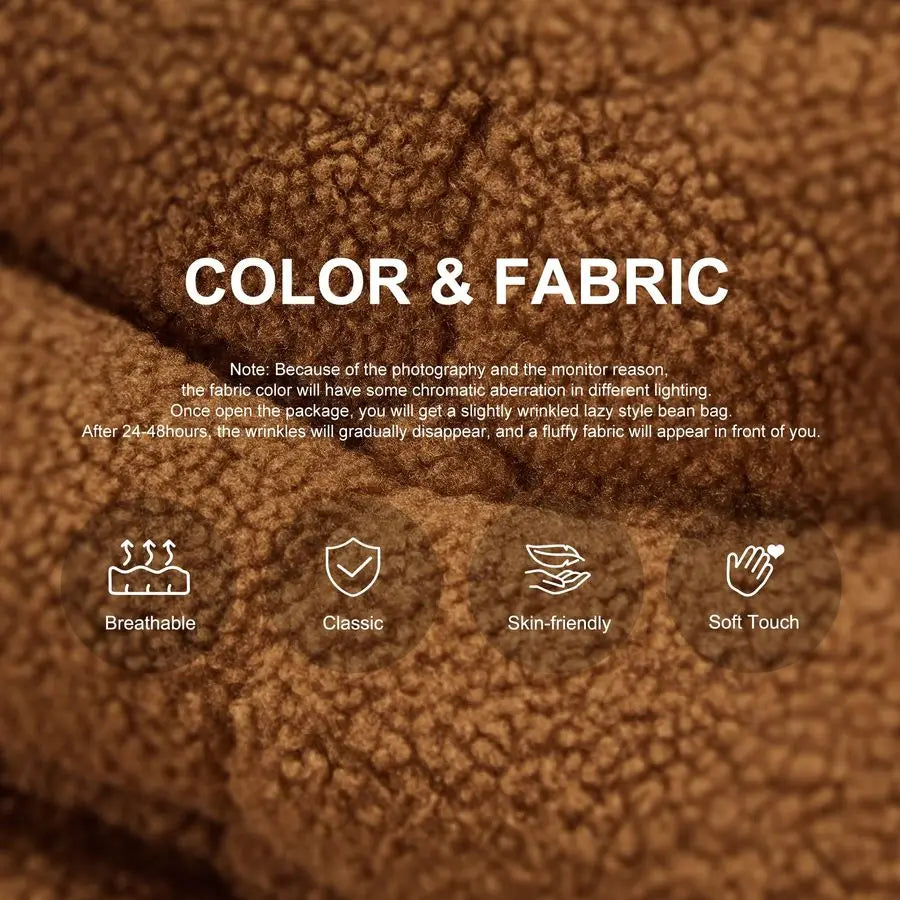Bean Bag Chairs for Adults Giant Bean Bag Chair Memory Foam BeanBag Chair Bean Bag Sofa with Filler Faux Fur Fireside Beanbags