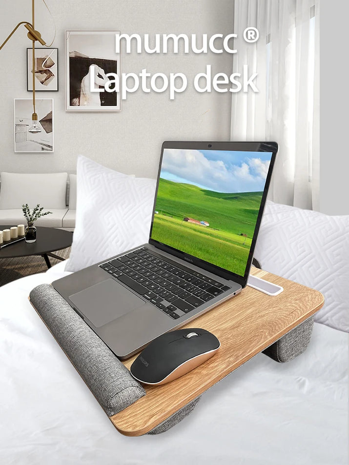 Mumucc Wooden Suspended Bed Study Table, Portable 15 Inch Laptop Desk ...