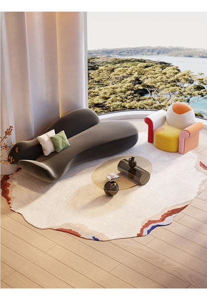 Beauty salon sofa light luxury high sense curved rest area reception special-shaped living room small apartment