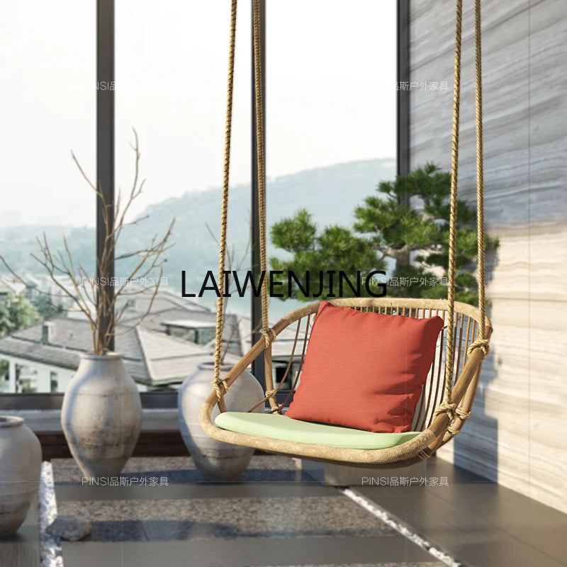 MJY hanging basket rattan chair single double swing sofa indoor cradle ceiling rattan chair