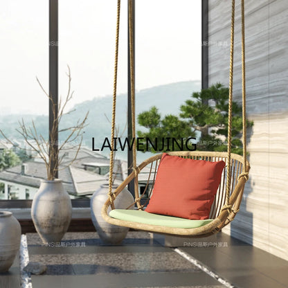 MJY hanging basket rattan chair single double swing sofa indoor cradle ceiling rattan chair