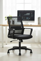 Ergonomic Mesh Office Chair with Lumbar Support, Adjustable Height and Armrests, Black