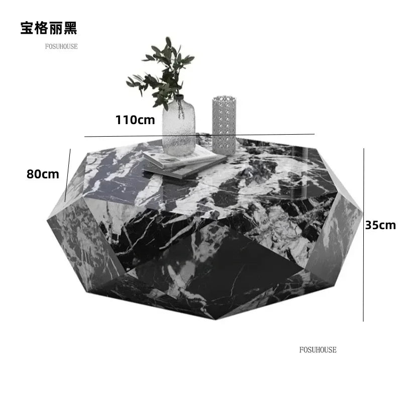 Luxury Rock Board Coffee Tables Villa Living Room Tea Table for Living Room Furniture High-grade Luxurious Side Table
