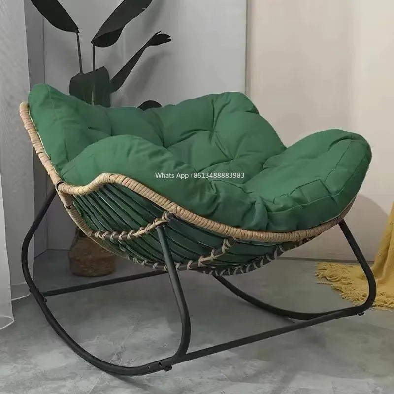 Outdoor Rocking Chair Adult Lazy Sofa Bird Nest Shaped Living Room Balcony Nap Small Apartment Rattan Woven Adul Rocking Chair