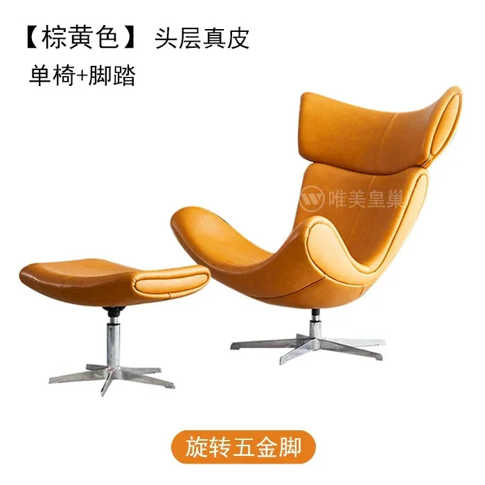 Comfortable Ergonomic Living Room Chairs Modern Leather Nordic Sofa Chairs Designer Recliner Portable Fauteuil Salon Furniture