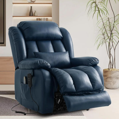 Power Lift Recliner Chair for Elderly with Heat And Massage Dual Motor Breathable Leather Recliner Chair for Sleeping