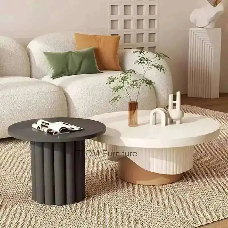 Table basse ronde de luxe, esthétique moderne, pour salon, table basse unique, glamour, minimaliste, meubles
