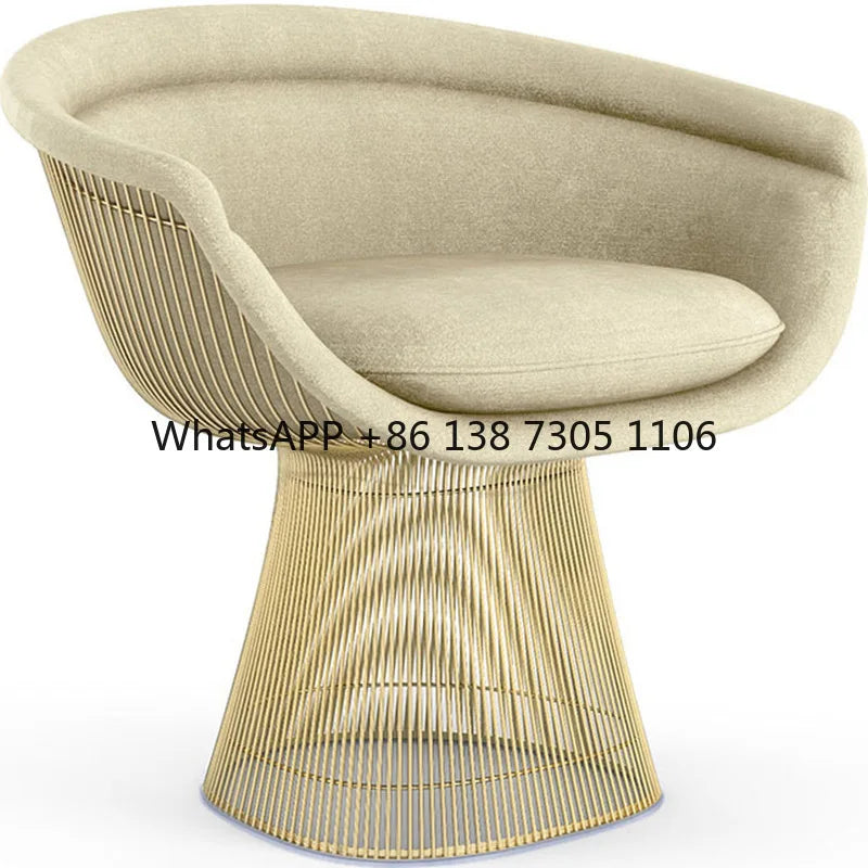 High-end stainless steel dining chair single sofa chair designer home living room wrought iron balcony