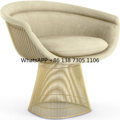 High-end stainless steel dining chair single sofa chair designer home living room wrought iron balcony