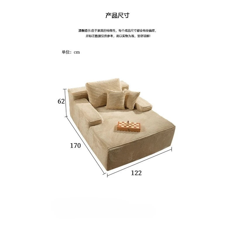 Vacuum compression sofa tofu block retro corduroy fabric pure sponge skeleton-free living room compression sofa
