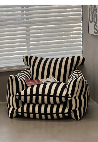 MOMO Simple Household Living Room Leisure Lazy Sofa Net Red Striped Bedroom Tatami Creative Backrest Chaise Longue