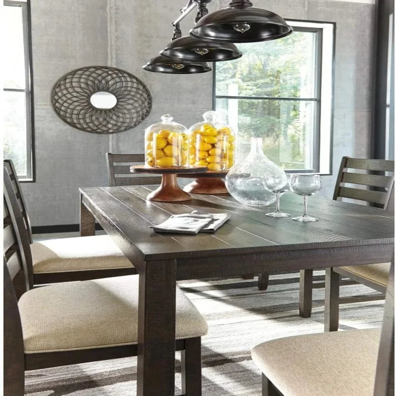 20" Dining Room Table Set with 6 Upholstered Chairs - Beautifully Crafted, Easy to Assemble