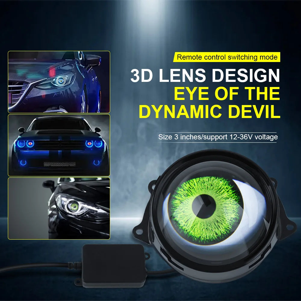 Cool Decoration Dynamic LED Car Headlights Devil Eye LED Car Light Headlight Assembly Modified Eagle Eye Light Cars Accessories