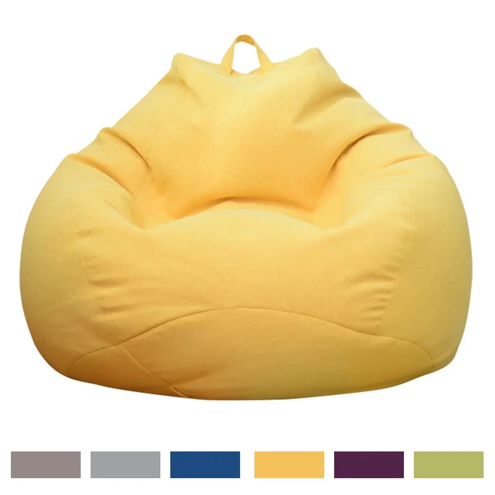 Lazy Sofa Cover Comfortable Large Bean Bag Cover without Filler for Home Bedroom Adults Kids Soft Tatami Chairs Covers Beanbags