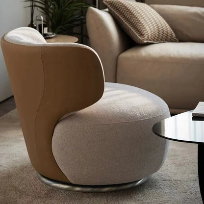 Modern Single Swivel Sofa Chair for Living Room Light Luxury Creative Leisure Minimalist Reception Negotiation Chair for Balcony