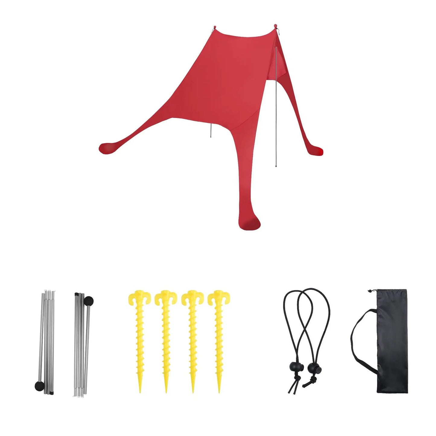 Family Beach Sunshade 2M*2.1M Large Area Lightweight Sun Shade Tent With Sandbag UPF50+ UV Large Portable Beach Canopy