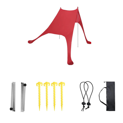 Family Beach Sunshade 2M*2.1M Large Area Lightweight Sun Shade Tent With Sandbag UPF50+ UV Large Portable Beach Canopy