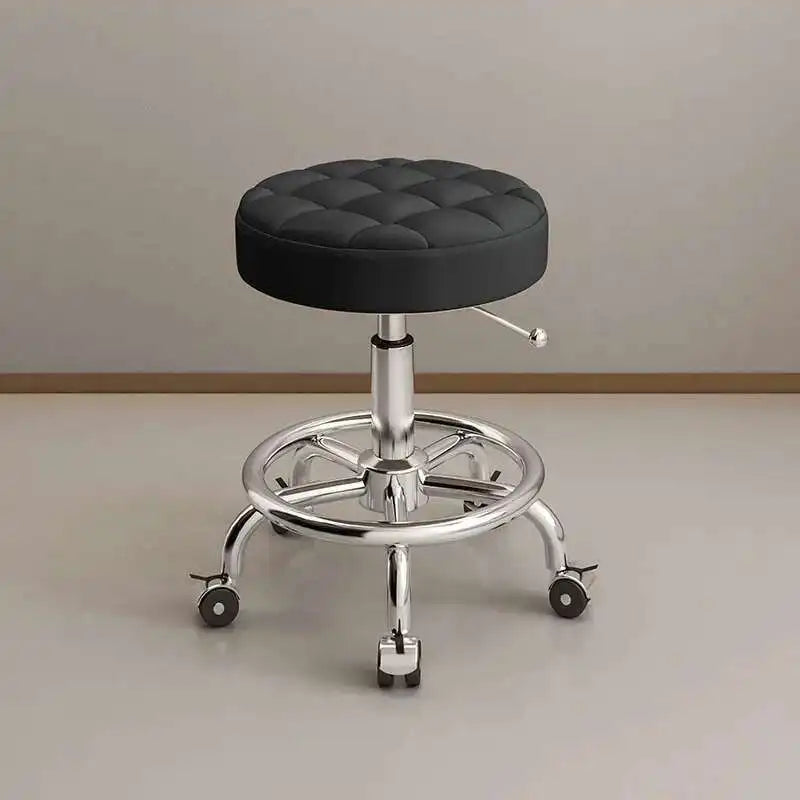 Aesthetic Hairdressing Chair Backrest Simple Rolling Rotating Barber Chair Portable Mocho Cadeira Barber Equipment MQ50BC
