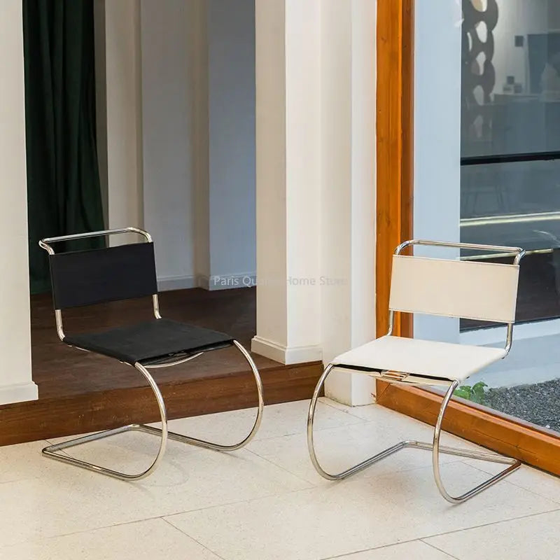 Nordic Minimalist Stainless Steel Dining Chair Armless Modern Simple Antique Furniture Wind Back Chair