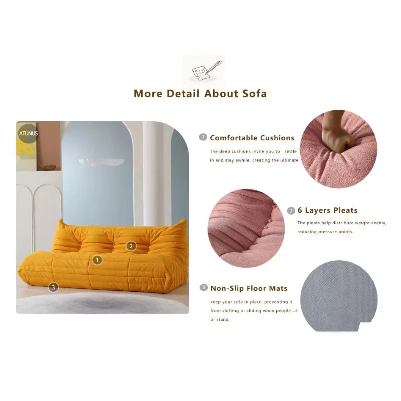 Drop Shipping Nordic White Living Room Sofa 3 Seater Couch Compressed Vacuum Foam Floor Lazy Chair Sofa Set
