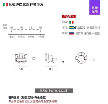 Track sofa 360 degree rotating activity backrest desede leather sofa