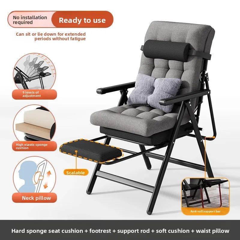 recliner lunch break folding office chair nap can lie down dual-purpose backrest computer chair couch