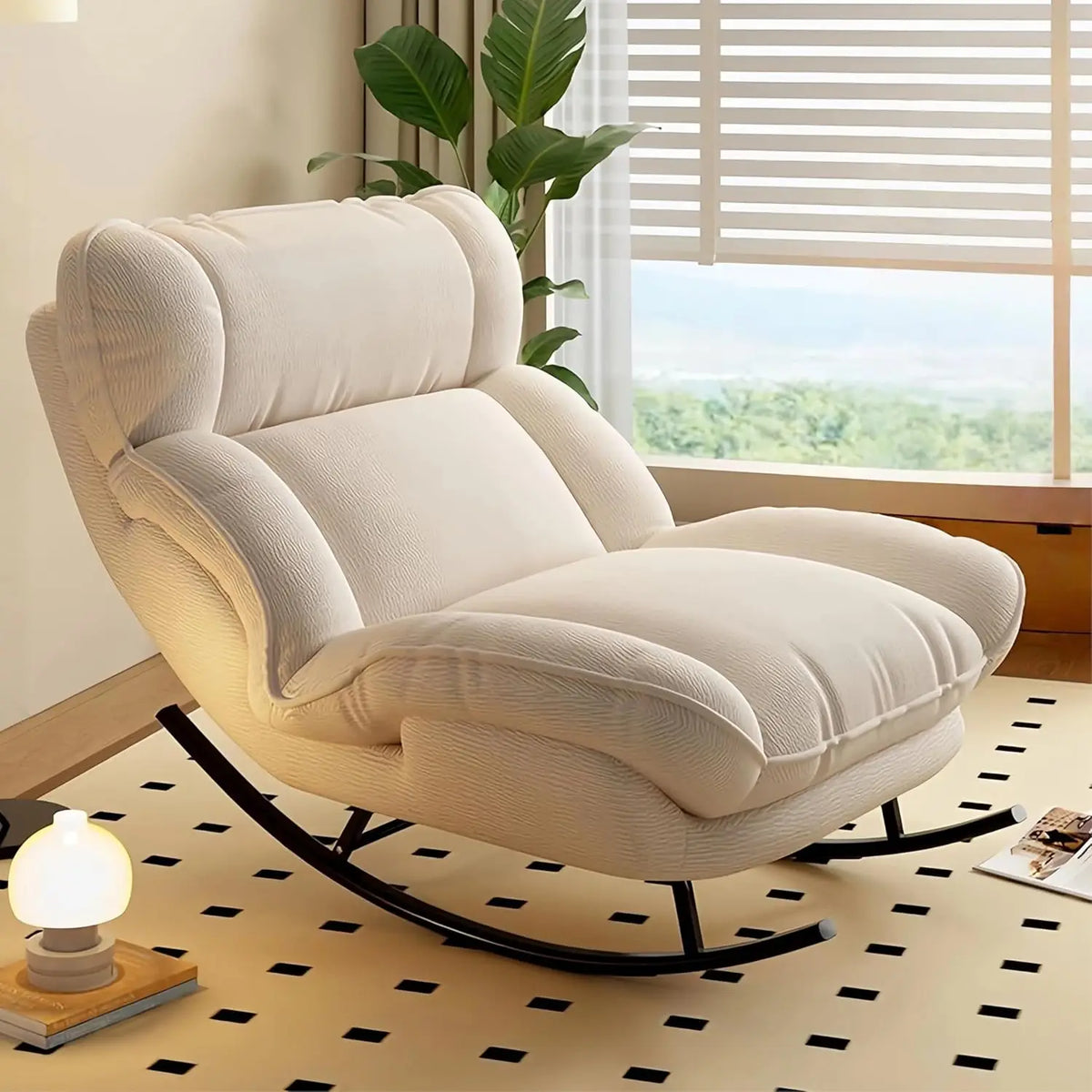 Sofa Rocking Chair Metal Frame with Adjustable Backrest Comfortable Decorative Chair Modern Ergonomic Sofa for, Customized