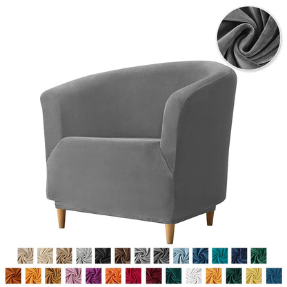 Velvet Tub Cover Chair Jacquard Single Seat Sofa Slipcover 1 Seate Living Room  Furniture Couch Washable Club Armchair Cover