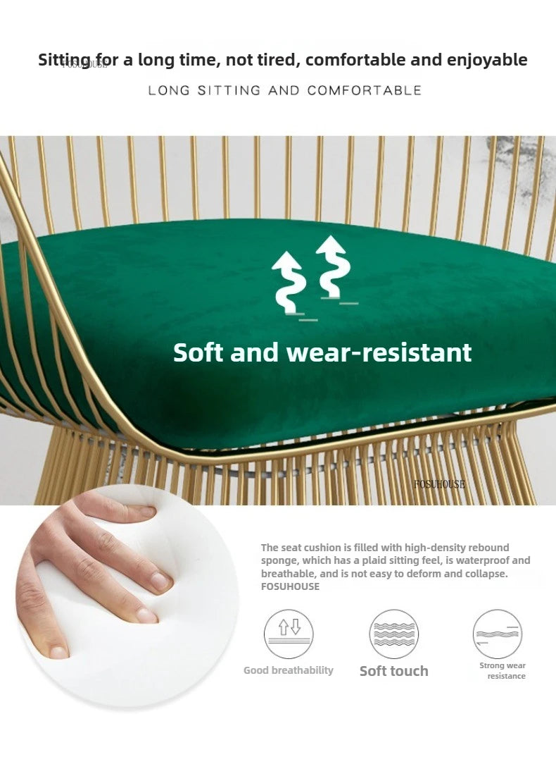 Nordic Designer Living Room Chair for Hotel Lobby Small Apartment Hollow Back Chairs Senior Leisure Creative Armchair for Cafe T