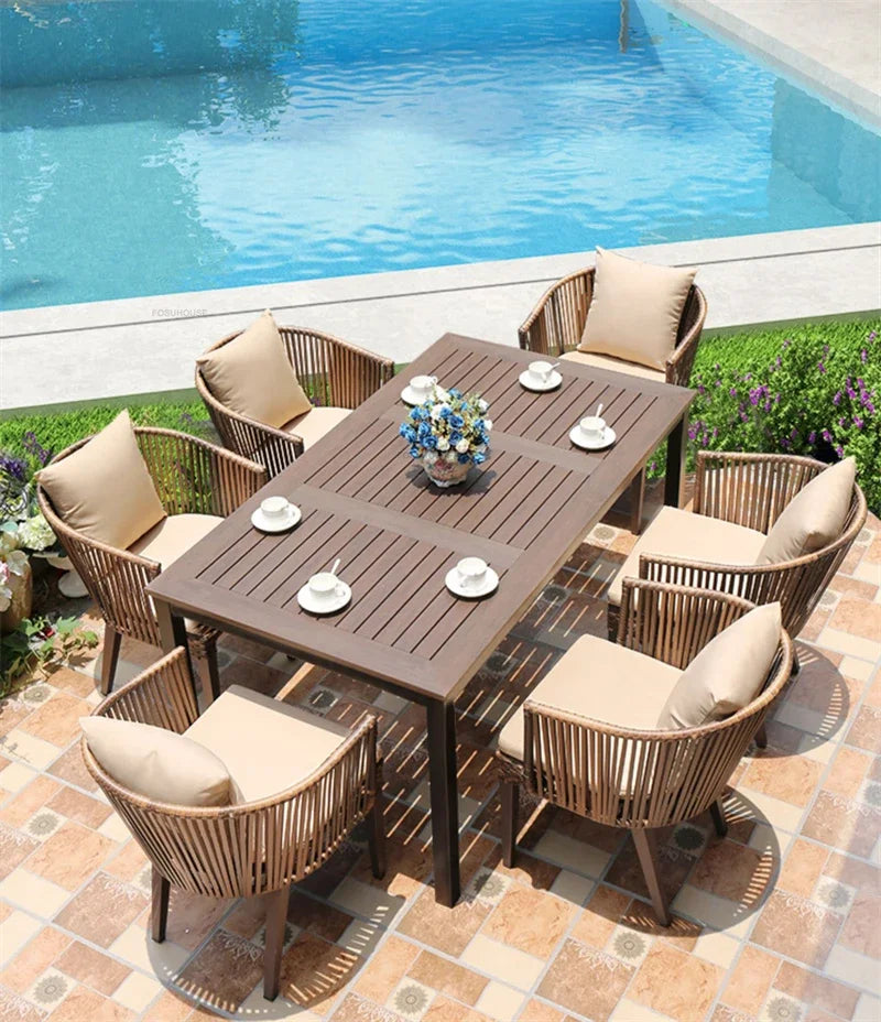 Rattan Garden Table and Chair Balcony Outdoor Furniture Sets Modern Outdoor Leisure Rattan Table and Chair Garden Furniture Sets
