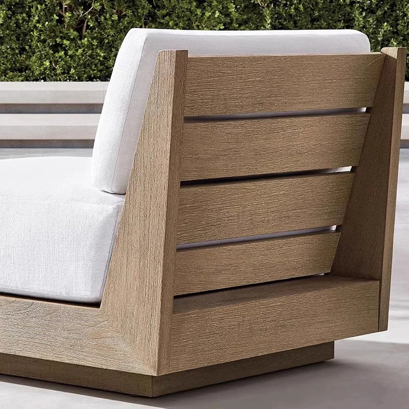 Luxury Modern Teak Furniture Patio Garden High Quality Outdoor Teak Wood U Shaped Sectional Sofa Set