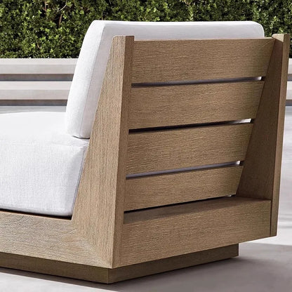 Luxury Modern Teak Furniture Patio Garden High Quality Outdoor Teak Wood U Shaped Sectional Sofa Set