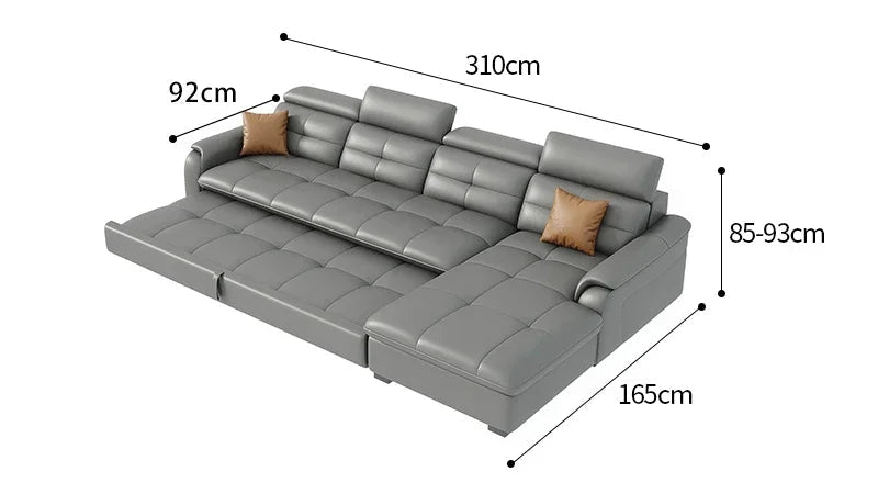 W Reclining Electric Oversize Sofa Genuine Leather Designer Italian Corner Sofa Modern Luxury Divano Letto Living Room Furniture